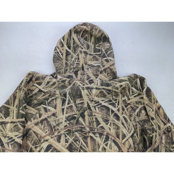 Cabelas Grass Camo Hoodie Pullover Sweatshirt SZ S Purple Embroidered Spell Out - Picture 5 of 10